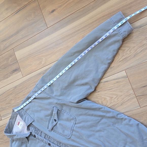 Levi's Shacket XXXL Men's sage/army green sherpa lined button down Shirt Jacket - Picture 2 of 6